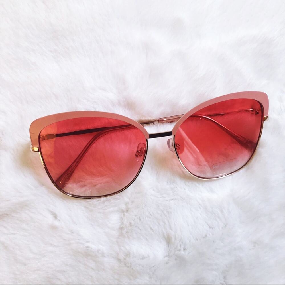 Robbie Pink Full Rim Retro Cat Eye Sunglasses